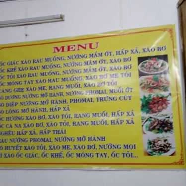 Thực đơn- Quán Nhậu Ốc Phương - Đỗ Tấn Phong