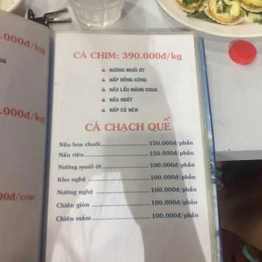 Thực đơn- Quán Nhậu Ốc Quyên 2