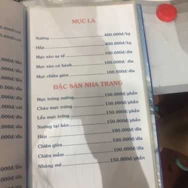 Thực đơn- Quán Nhậu Ốc Quyên 2