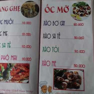 Thực đơn- Quán Nhậu Ốc Rẫy