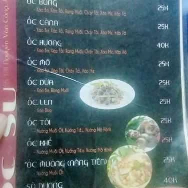 Thực đơn- Quán Nhậu Ốc Su