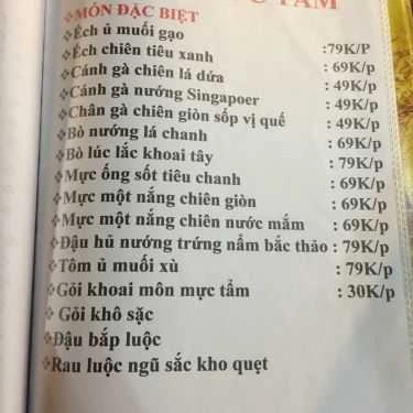 Thực đơn- Ăn vặt Ốc Tâm - Tây Thạnh