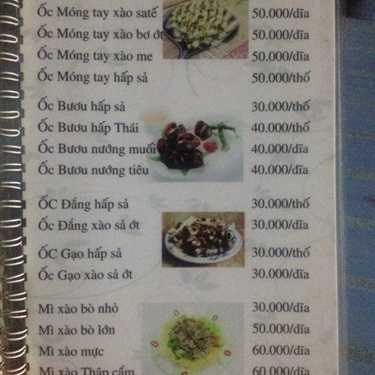 Thực đơn- Ăn vặt Ốc Ti - Võ Duy Ninh