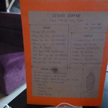 Thực đơn- Oishii Yogurt & Coffee