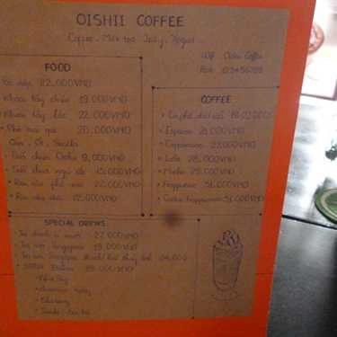 Thực đơn- Oishii Yogurt & Coffee