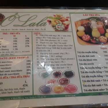 Thực đơn- Cafe Olala - Trái Cây Tô, Sinh Tố & Trà Sữa