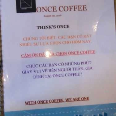 Thực đơn- Once Coffee