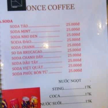 Thực đơn- Once Coffee
