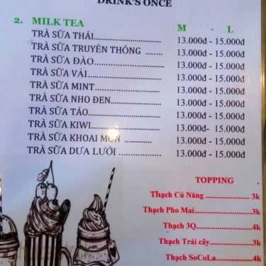 Thực đơn- Once Coffee