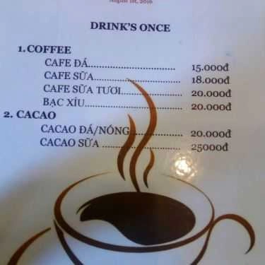 Thực đơn- Once Coffee