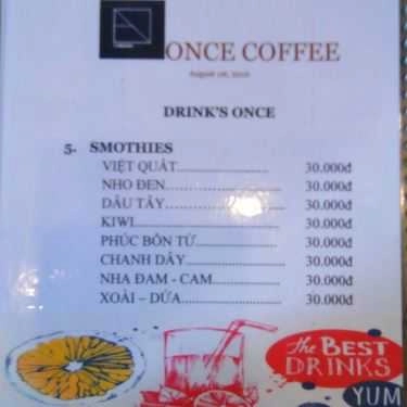 Thực đơn- Once Coffee