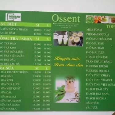 Thực đơn- Ossent Coffee & Tea