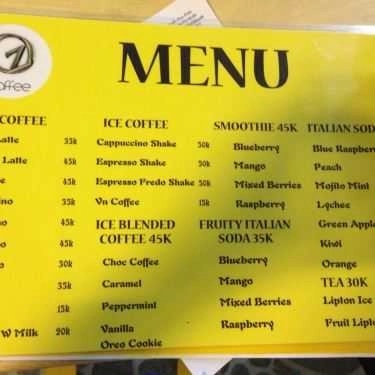 Thực đơn- OZ Singapore Coffee & Smoothies