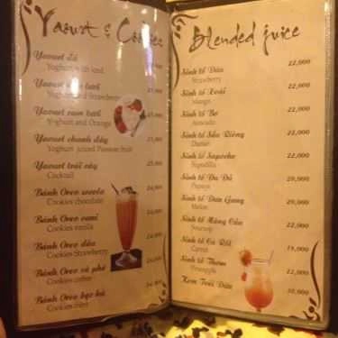Thực đơn- Panda Coffee