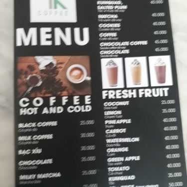 Thực đơn- YK Coffee - Nguyễn Thị Minh Khai