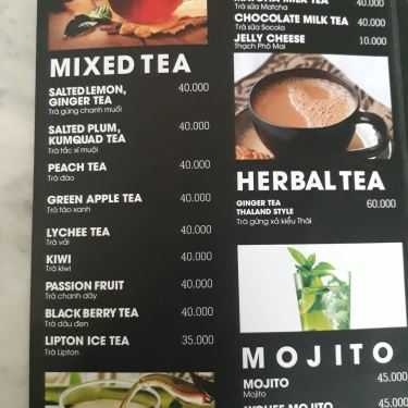 Thực đơn- YK Coffee - Nguyễn Thị Minh Khai