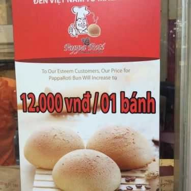 Thực đơn- Tiệm Bánh Pappa Roti - Parkson Hùng Vương