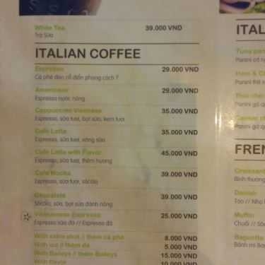 Thực đơn- Passio Coffee - 124 Khánh Hội