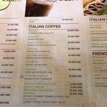 Thực đơn- Passio Coffee - 279 Nguyễn Thái Bình