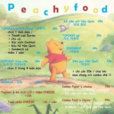 Thực đơn- Peachyfood - Món Hàn - Shop Online