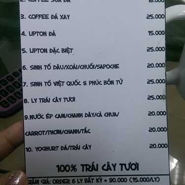 Thực đơn- Cafe Perfect Weight Drinks - Nguyễn Thị Minh Khai