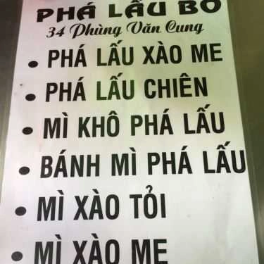 Thực đơn- Ăn vặt Phá Lấu - Phùng Văn Cung