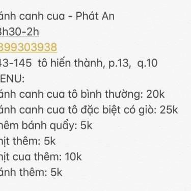 Tổng hợp- Ăn vặt Phát An - Bánh Canh Cua Gia Truyền