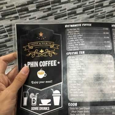 Thực đơn- Phin Coffee - Bàu Cát 1