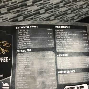 Thực đơn- Phin Coffee - Bàu Cát 1