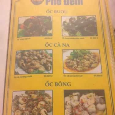 Thực đơn- Phố Đêm - Quán Nhậu Bình Dân