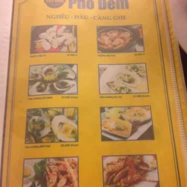 Thực đơn- Phố Đêm - Quán Nhậu Bình Dân