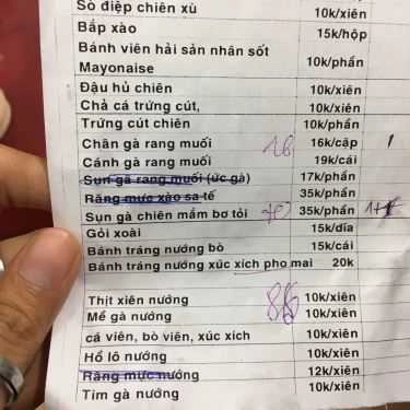 Thực đơn- Ăn vặt Phô Mai Que - Kỳ Đồng