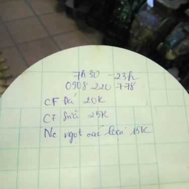 Thực đơn- Cafe Phòng Trà Hương Xưa