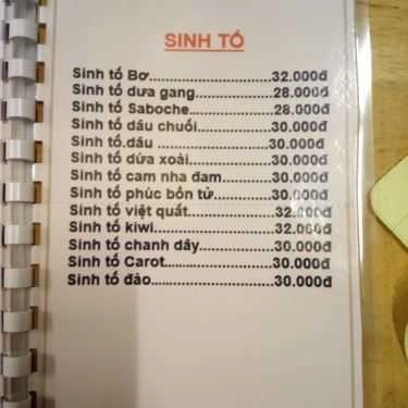 Thực đơn- Phúc An Coffee & Drinks