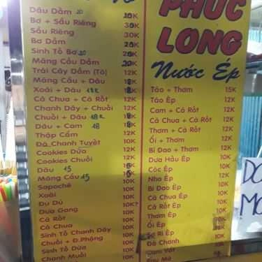 Thực đơn- Ăn vặt Sinh Tố Phúc Long