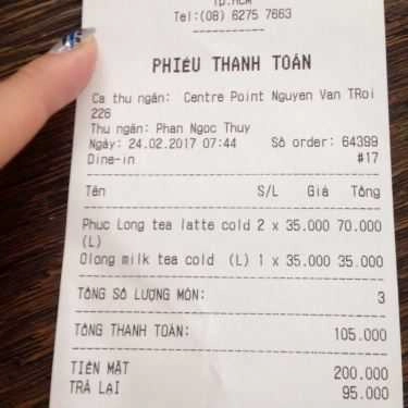 Thực đơn- Phúc Long Coffee & Tea House - Nguyễn Văn Trỗi