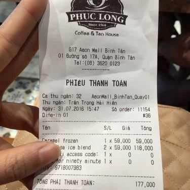 Tổng hợp- Phúc Long Coffee & Tea House - AEON Mall Bình Tân