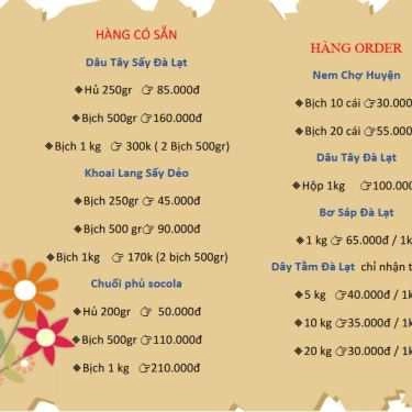 Thực đơn- Phương Quỳnh - Trái Cây Sấy - Shop Online