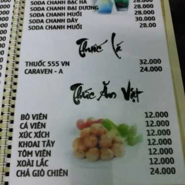 Thực đơn- Phút Tâm Giao Cafe