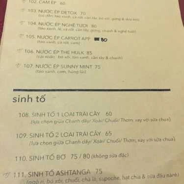 Thực đơn- Quán Ăn Pi Vegetarian Bistro - Ẩm Thực Chay