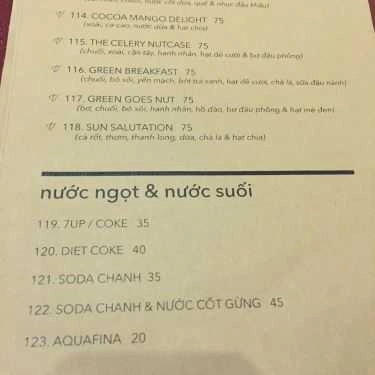 Thực đơn- Quán Ăn Pi Vegetarian Bistro - Ẩm Thực Chay