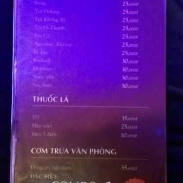 Thực đơn- Pin Cà Phê - Nguyễn Thị Huỳnh