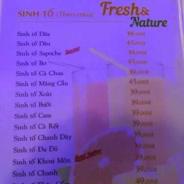 Thực đơn- Pin Cà Phê - Nguyễn Thị Huỳnh