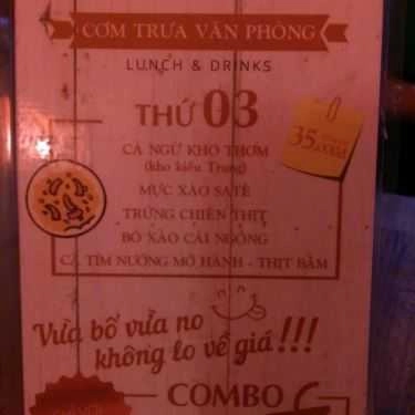 Thực đơn- Pin Cà Phê - Nguyễn Thị Huỳnh