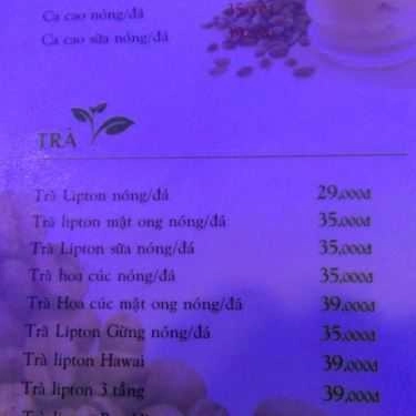 Thực đơn- Pin Cà Phê - Nguyễn Thị Huỳnh