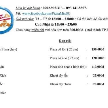 Thực đơn- Pizza Mix - Shop Online