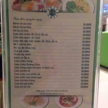 Thực đơn- PNC Book Cafe - Nguyễn Oanh