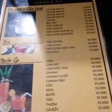 Thực đơn- PT Coffee & Tea