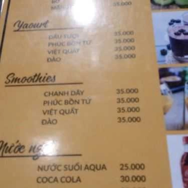 Thực đơn- PT Coffee & Tea