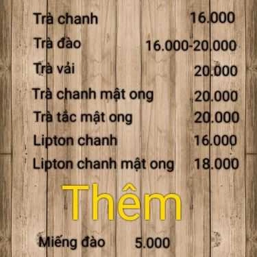 Thực đơn- Cafe Py-An - Trà Sữa & Ăn Vặt